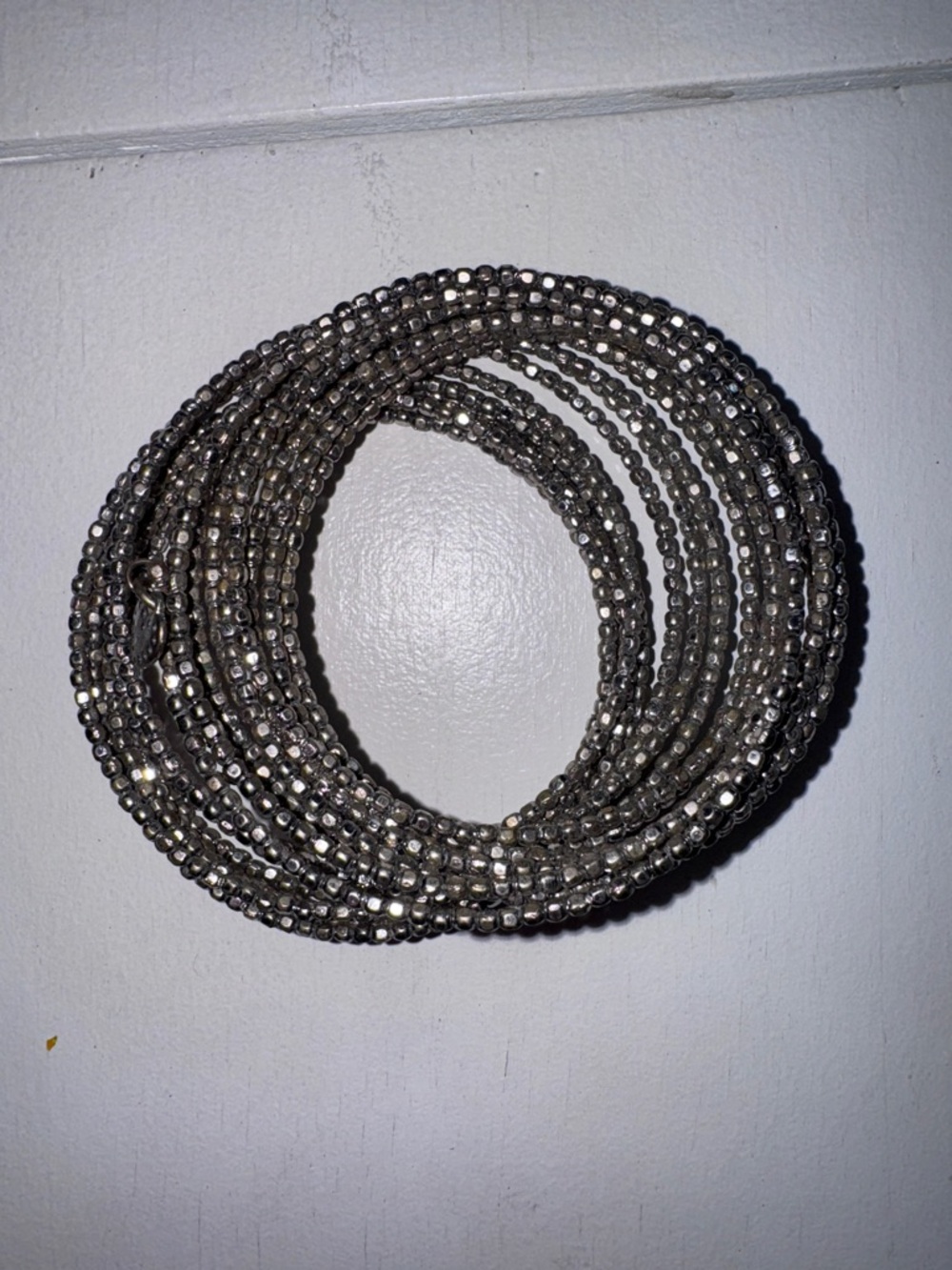 Stella & Dot Silver Beaded Coil Bracelet